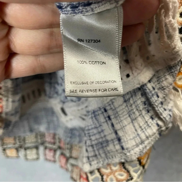 John • Mark Tassle Tie Notch Neck Granny Square Tunic Top - Picture 5 of 6